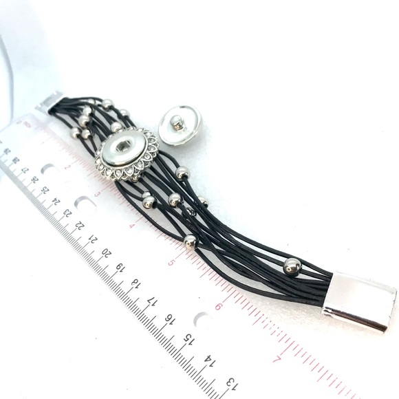 Leather snap bracelet Handmade 20mm snap SB20 - Picture 3 of 4